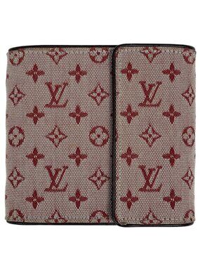 Louis Vuitton Portobiert Credit Monet Trifold Wallet Monogram Mini Cerise